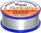 Akcesoria do lutowania - Cynel Cyna z topnikiem szpula 1mm, 100g - miniaturka - grafika 1