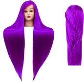 Główki treningowe - Calissimo Główka treningowa Iza 90 cm purple, włos termiczny + uchwyt, , fryzjerska do czesania, głowa do ćwiczeń ILSA-PURPLE-90CM(IZA) - miniaturka - grafika 1