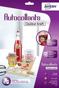 Dodatki do drukarek i skanerów - Avery 8 naklejka aspekt A4 z papieru typu kraft drukarka atramentowa C9410REV - miniaturka - grafika 1