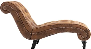 vidaXL Szezlong, brązowy, sztuczna skóra zamszowa - Szezlongi - miniaturka - grafika 5