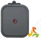 Wyłączniki światła i elektryczne - Abex B2 IP54 Wyłącznik 1 pojedynczy 1-biegunowy podświetlany n/t 10A 250V WNT-1B2/S szary WNT-1B2/S szary/ABX - miniaturka - grafika 1