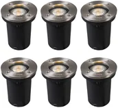 Oprawy, klosze i abażury - QAZQA Zestaw 6 nowoczesnych szlifowanych punktów ze stali nierdzewnej - Basic Round - miniaturka - grafika 1