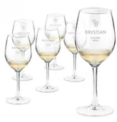 Kieliszki - Murrano Kieliszki szklane do wina zestaw x6 grawer dla kucharza roku 6xSKIV-020 - miniaturka - grafika 1