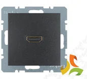 Gniazdka elektryczne - Hager BERKER B.KWADRAT Gniazdo multimedialne HDMI antracyt mat 3315421606 3315421606/HAG - miniaturka - grafika 1