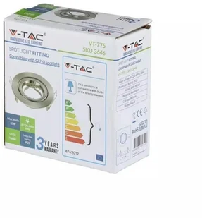 v-tac Oprawa Oczko V-TAC Aluminiowa Odlew GU10 Okrągła Ruchoma Satyna VT-775 - Oprawy, klosze i abażury - miniaturka - grafika 3