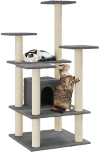 vidaXL Lumarko Drapak dla kota z sizalowymi słupkami, ciemnoszary, 110 cm 171481 - Drapaki dla kotów - miniaturka - grafika 3