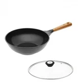 Patelnie - Gerlach NATUR WOK Z POWŁOKĄ CERAMICZNĄ ILAG NON-STICK 28 CM + POKRYWKA UNIWERSALNA 320WOK+POK - miniaturka - grafika 1