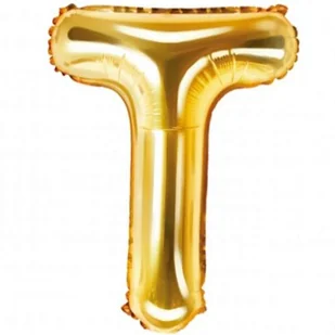 PartyDeco Balon foliowy, litera T, złoty, 35 cm - Balony i akcesoria - miniaturka - grafika 2