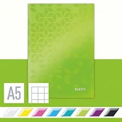 Notesy i bloczki - Leitz WOW notatnik w formacie A5, 80 arkuszy, w kratkę, papier w kolorze kości słoniowej (90 g/m2), twarda okładka, kolor zielony, 46281054 46281054 - miniaturka - grafika 1