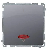 Wyłączniki światła i elektryczne - Kontakt Kontakt_Simon Łącznik dwubiegunowy z podświetleniem (moduł) 10AX. 250V. szybkozłącza srebrny mat BMW2L.01/43 - miniaturka - grafika 1