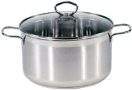 Garnki - Krüger Karl  garnek do smażenia Manhattan, duszonych garnków, z pokrywką szklaną, wykonana ze stali nierdzewnej, do wyboru różne rozmiary, srebro, 16 cm 100016 MA - miniaturka - grafika 1