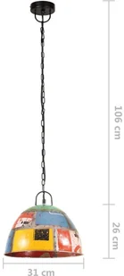 VidaXL Industrialna lampa wisząca, 25 W, kolorowa, okrągła, 31 cm, E27 320550  VidaXL - Lampy pozostałe - miniaturka - grafika 8