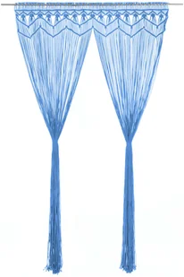 vidaXL Zasłona z makramy, niebieska, 140 x 240 cm, bawełna - Zasłony - miniaturka - grafika 16