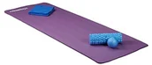 Maty do jogi - Relaxdays mata do jogi, wyściełana, mata do ćwiczeń o grubości 1 cm, do pilatesu, aerobiku, gimnastyki, wysokość x szerokość x grubość: 1 x 61,5 x 182 cm, fioletowy, m 10020675_51 - miniaturka - grafika 1