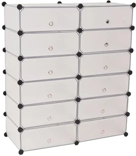 vidaXL Szafka na buty z 12 przegrodami, biała - Szafki na buty - miniaturka - grafika 3