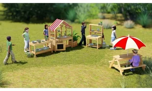 Classic World CLASSIC WORLD EDU Duży Drewniany Zlew Kuchnia Prawdziwa Woda CW70013 - Zabawki AGD - miniaturka - grafika 4