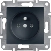 Gniazdka elektryczne - Schneider Asfora gniazdo podtynkowe pojedyncze z uziemieniem z przesłonami antracyt EPH2800171 - miniaturka - grafika 1