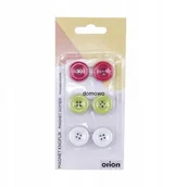 Magnesy - MAGNES MAGNESY NA LODÓWKĘ-- KOLOROWE GUZIKI 6szt - miniaturka - grafika 1