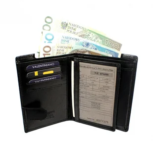 VALENTINIANO Portfel Męski  (PL) Skóra Cielęca Duży Pionowy Z Zapinką Wewnątrz Jedno Skrzydełko Pionowy Suwak 7680056-9 - Portfele - miniaturka - grafika 5