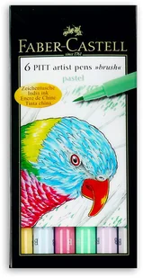 Faber-Castell Pisaki artystyczne PITT ARTIST PEN B - PASTEL - 6 kolorów 167163 - Flamastry - miniaturka - grafika 2