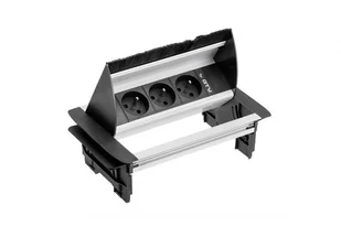 GTV Przedłużacz biurkowy wpuszczany 3 gniazdowy z uziemieniem AE-PBC3GU-53BKS - Przedłużacze i rozgałęźniki GTV Przedłużacz biurkowy wpuszczany 3 gniazdowy z uziemieniem AE-PBC3GU-53BKS - Przedłużacze i rozgałęźniki - miniaturka - grafika 1