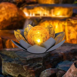 GLOBO Lampa solarna LED 33532 wygląd lilii wodnej - Lampy ogrodowe - miniaturka - grafika 2