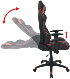vidaXL Rozkładane krzesło biurowe, sportowe, sztuczna skóra, czerwone vidaXL - Fotele gamingowe - miniaturka - grafika 4