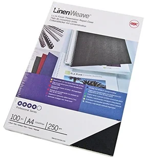 GBC CE050010 Okładki do bindowania LinenWeave Czarny CE050010 - Okładki do laminatorów i bindownic - miniaturka - grafika 2