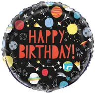 Urodziny dziecka - AMSCAN Balon foliowy Happy Birthday Kosmos - 46 cm - 1 szt. 4131001 - miniaturka - grafika 1