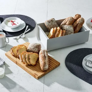 Alessi MATTINA Pojemnik na Pieczywo - Chlebak z Deską - Szary BG03 WG - Chlebaki - miniaturka - grafika 5