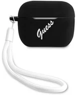 Akcesoria do słuchawek - Guess GUACAPLSVSBW AirPods Pro cover czarno biały/black white Silicone Vintage - miniaturka - grafika 1
