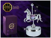 Pozytywki dla dzieci - Pozytywka konik  Swarovski | Rozmiar: H 11 cm Fi 6 cm | Kolor: Różowy | SKU: HP122-3020 - miniaturka - grafika 1