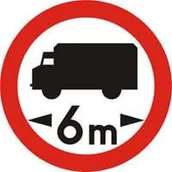 Wyposażenie miejsc publicznych - Znak drogowy zakazu B-17 Zakaz wjazdu pojazdów o długości ponad ... m. - miniaturka - grafika 1