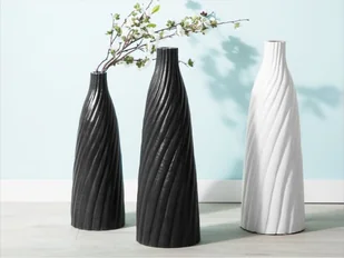 Beliani Wazon dekoracyjny biały 54 cm FLORENTIA - Poduszki ogrodowe - miniaturka - grafika 4