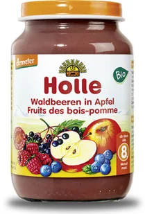 Holle Baby Czarna jagoda w jabłku 220 g - Desery dla dzieci - miniaturka - grafika 2