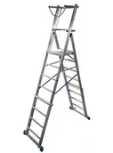 Rusztowania - Krause Stabilo drabina teleskopowa z platformą 6-8 szczebli 127624 - miniaturka - grafika 1