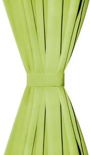 vidaXL Zasłony z mikrosatyny, 2 szt., pętelkami, 140x245 cm, zielone - Zasłony - miniaturka - grafika 4