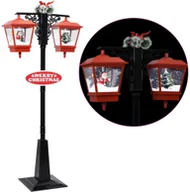 Pozostałe akcesoria świąteczne - vidaXL Świąteczna latarnia z Mikołajem, czarno-czerwona, 81x40x188 cm - miniaturka - grafika 1