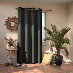 AmeliaHome AmeliaHome - Zasłony Zaciemniające na przelotkach Grafitowe BLACKOUT 140x245 cm 140x245 cm - Koce - miniaturka - grafika 2