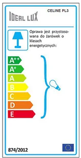 IDEAL LUX Lampa Ścienna Celine Pl3 Bianco 044286 Wys. 9,0 - Lampy ścienne - miniaturka - grafika 3