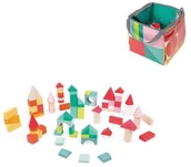 Klocki - Janod Klocki drewniane z matą do zabawy 80 szt. JND3700217380755 - miniaturka - grafika 1