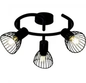 Lampy sufitowe - Brilliant Oświetlenie Elhi Lampa w kształcie spirali z reflektorkami Czarny, 3-punktowe 71933/06 - miniaturka - grafika 1