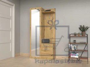 GARDEROBA DUO SZAFA LUSTRO WIESZAK DĄB ARTISAN - Meble do przedpokoju - miniaturka - grafika 2