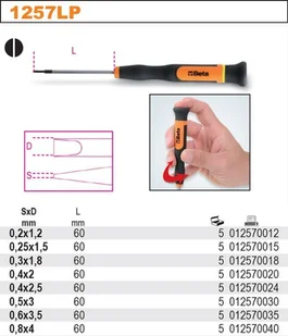 Beta WKRĘTAK PRECYZYJNY PŁASKI 0,2X1,2MM 1257LP/0.2X1.2 - Śrubokręty - miniaturka - grafika 2