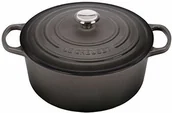 Brytfanny - Le Creuset Signature żeliwna brytfanna z pokrywką, 26 cm, okrągła, nadaje się do wszystkich rodzajów kuchenek i kuchenek indukcyjnych, pojemność: 5,3 l, Flint - miniaturka - grafika 1