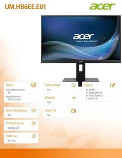 Acer B276HULEymiipruzx27" czarny (UM.HB6EE.E01) - Monitory - miniaturka - grafika 7