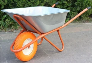 186 BEDREW Taczka jednokołowa ogrodowa ocynkowana 100L 140 L z pełnym kołem wymiary koryta taczki 88x57 cm) 18677160 77160-uniw - Wózki magazynowe - miniaturka - grafika 5