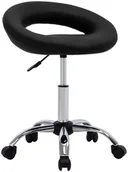 Fotele i krzesła biurowe - vidaXL Krzesło robocze na kółkach, czarne, sztuczna skóra - miniaturka - grafika 1
