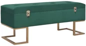 Ławki do przedpokoju - vidaXL Ławka ze schowkiem, 105 cm, zielona, aksamitna vidaXL - miniaturka - grafika 1