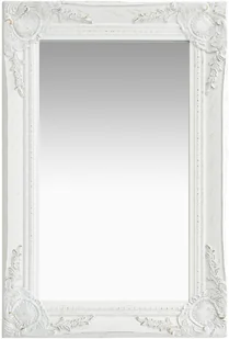 vidaXL Lustro ścienne w stylu barokowym, 60x40 cm, białe - Lustra - miniaturka - grafika 3